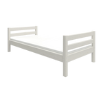 FLEXA enkeltseng, HVID, fra en skandinavisk serie med hovedgærde med lameller; børnesikkert design til børneværelset.