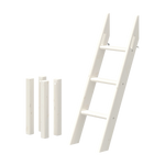 FLEXA WHITE skrå stige til højseng, 120 cm, 3 trin, 4 sidestøtter; børnesikkert design til børneværelset.