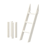 FLEXA WHITE skrå stige til højseng, 120 cm, 3 trin, 4 sidestøtter; børnesikkert design til børneværelset.