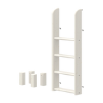FLEXA WHITE ladder and legs for bunk bed, four anti-slip steps, child-safe design, shown on plain background.