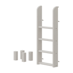 FLEXA grå stige og ben til køjeseng, skridsikre trin, rektangulære indsatser; børnesikkert design til børneværelset.