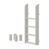 FLEXA grå stige og ben til køjeseng, skridsikre trin, rektangulære indsatser; børnesikkert design til børneværelset.