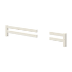 FLEXA safety rails from the WHITE collection, white finish, two-bar design, child-safe edges, shown on pale background.