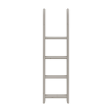 FLEXA-stige til højseng, grå og lyst træ, 4 skridsikre trin, børnesikkert design, set oprejst på hvid baggrund.