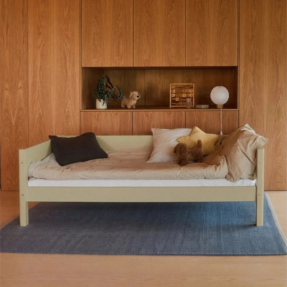 FLEXA Single Bed with Safety Rail, 90x200 cm, Sand, view 2