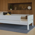 FLEXA Single Bed with Safety Rail, 90x200 cm, WHITE, Grooves, view 2
