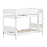 Bunk Bed 154 cm with Ladder and Safety Rail, 90x200 cm, White BUNKBED bunk-bed-f-wht-mdf-200x90-safety-rail-w-grooves-f-wht  flexa-com.myshopify.com