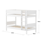 Bunk Bed 154 cm with Ladder and Safety Rail, 90x200 cm, White BUNKBED bunk-bed-f-wht-mdf-200x90-safety-rail-w-grooves-f-wht  flexa-com.myshopify.com