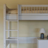 FLEXA High Bed 184 cm with Ladder and Safety Rail, 90x200 cm, WHITE, Crossbars, view 4