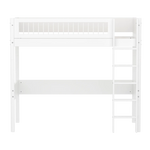 High Bed 184 cm with Ladder and Safety Rail, 90x200 cm, White HIGHBED high-sleeper-f-wht-mdf-200x90cm-legs-f-wht-rail-f-wht  flexa-com.myshopify.com