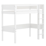 High Bed 184 cm with Ladder and Safety Rail, 90x200 cm, White HIGHBED high-sleeper-f-wht-mdf-200x90cm-legs-f-wht-rail-f-wht  flexa-com.myshopify.com