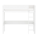 High Bed 184 cm with Ladder and Safety Rail, 90x200 cm, White HIGHBED high-sleeper-f-wht-mdf-200x90cm-legs-f-wht-rail-f-wht-1  flexa-com.myshopify.com