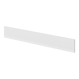 FLEXA full-length white safety rail from WHITE & NOR, flat with smooth edges, shown on a childs bed for safe sleeping.