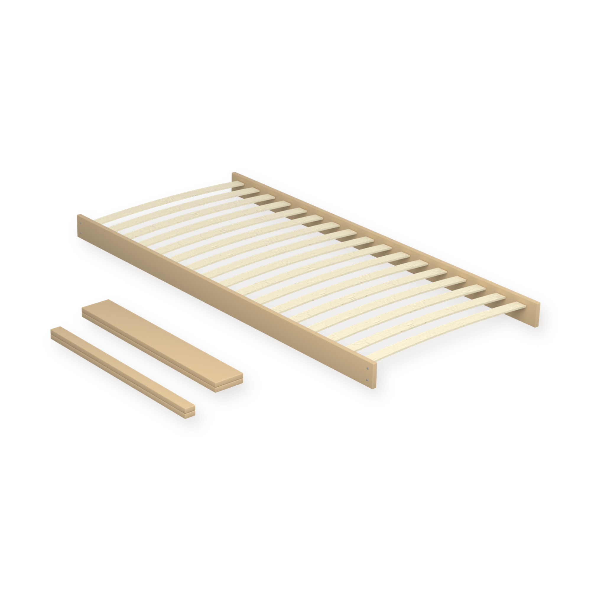 Bed Frame with Slatted Base, 90x200 cm, Sand