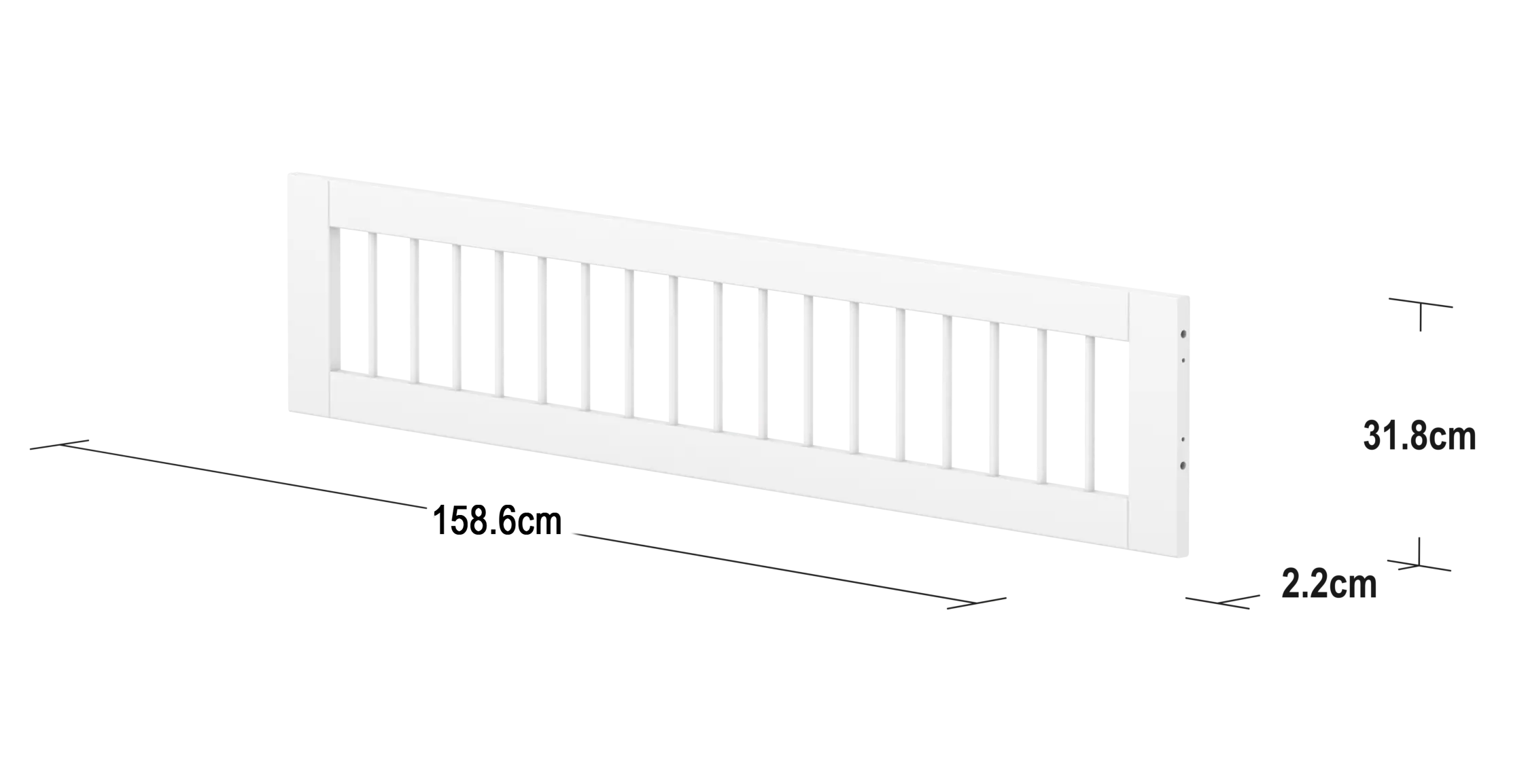 Safety Rail, 3/4, White SAFETYRAIL safety-rail-front-w-bars-birch-f-wht-3-4-200-cm  flexa-com.myshopify.com
