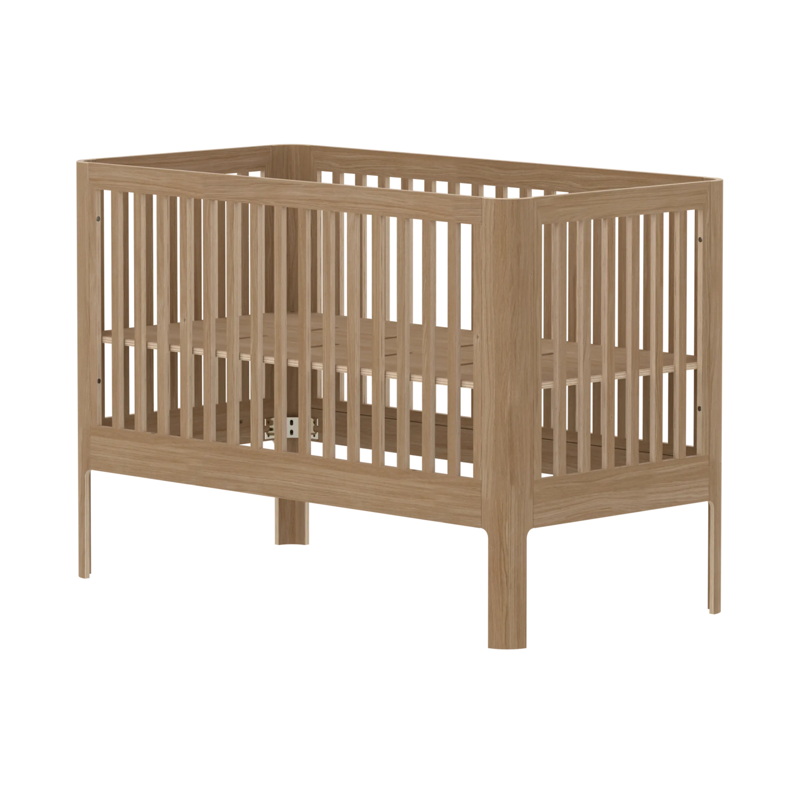 Baby Bed, 140x70 cm, Oak BABYBED baby-bed-140x70-oak-clearlacq-base-in-2-positions  flexa-com.myshopify.com