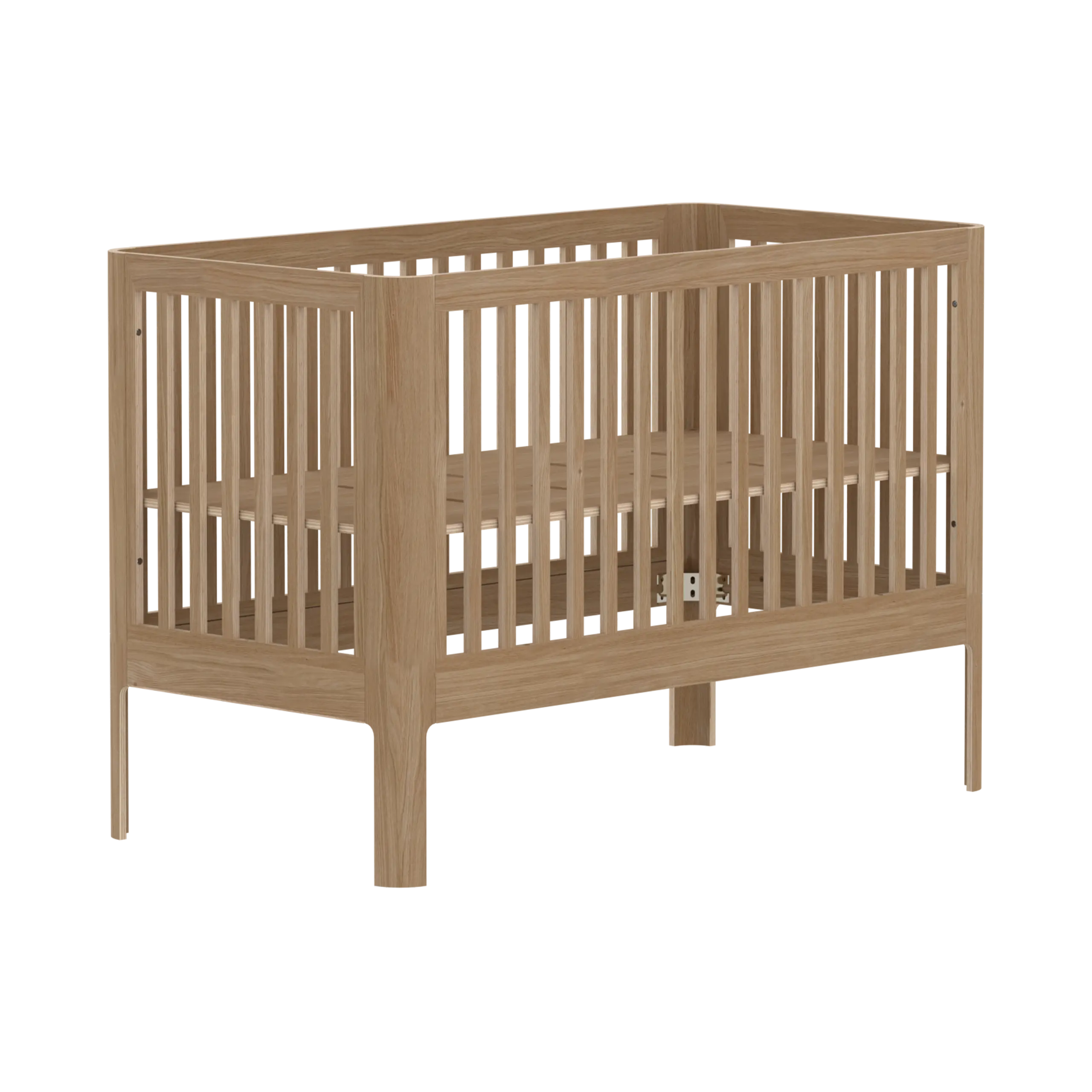 Baby Bed, 140x70 cm, Oak BABYBED baby-bed-140x70-oak-clearlacq-base-in-2-positions  flexa-com.myshopify.com