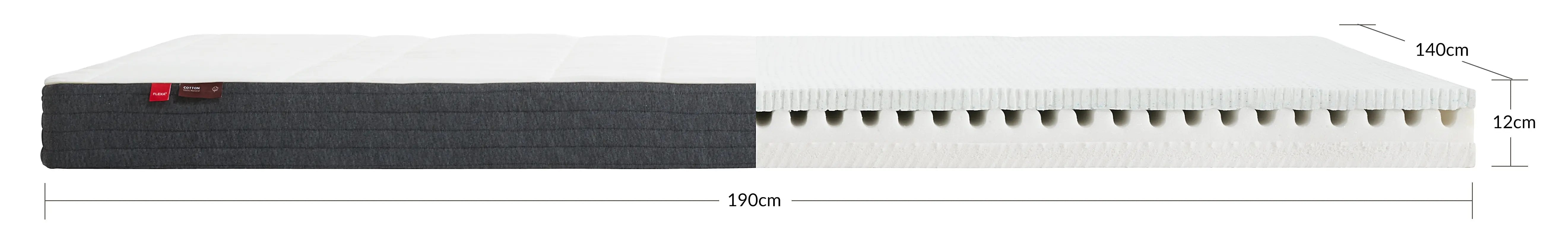 Latex/Foam Mattress, 190X140 Cotton Cover MATTRESS flexa-mattress-190x140-cotton-cover-white  flexa-com.myshopify.com