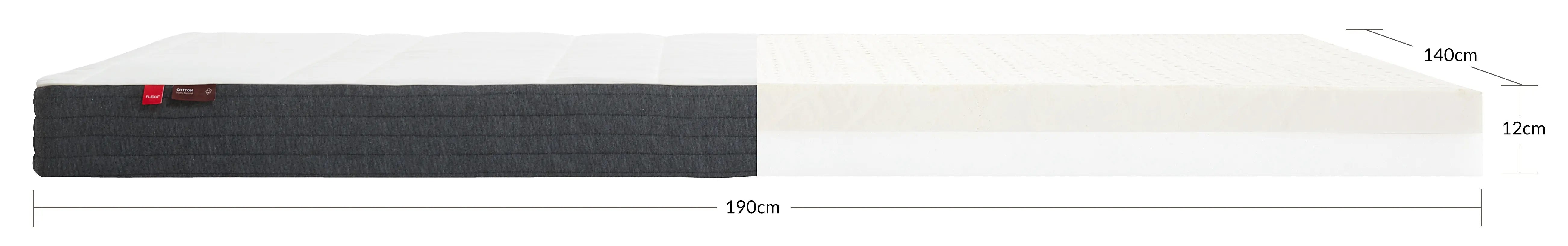 Latex Mattress, 190X140 with Cotton Cover MATTRESS flexa-latex-mattress-190x140-cotton-cover-white  flexa-com.myshopify.com