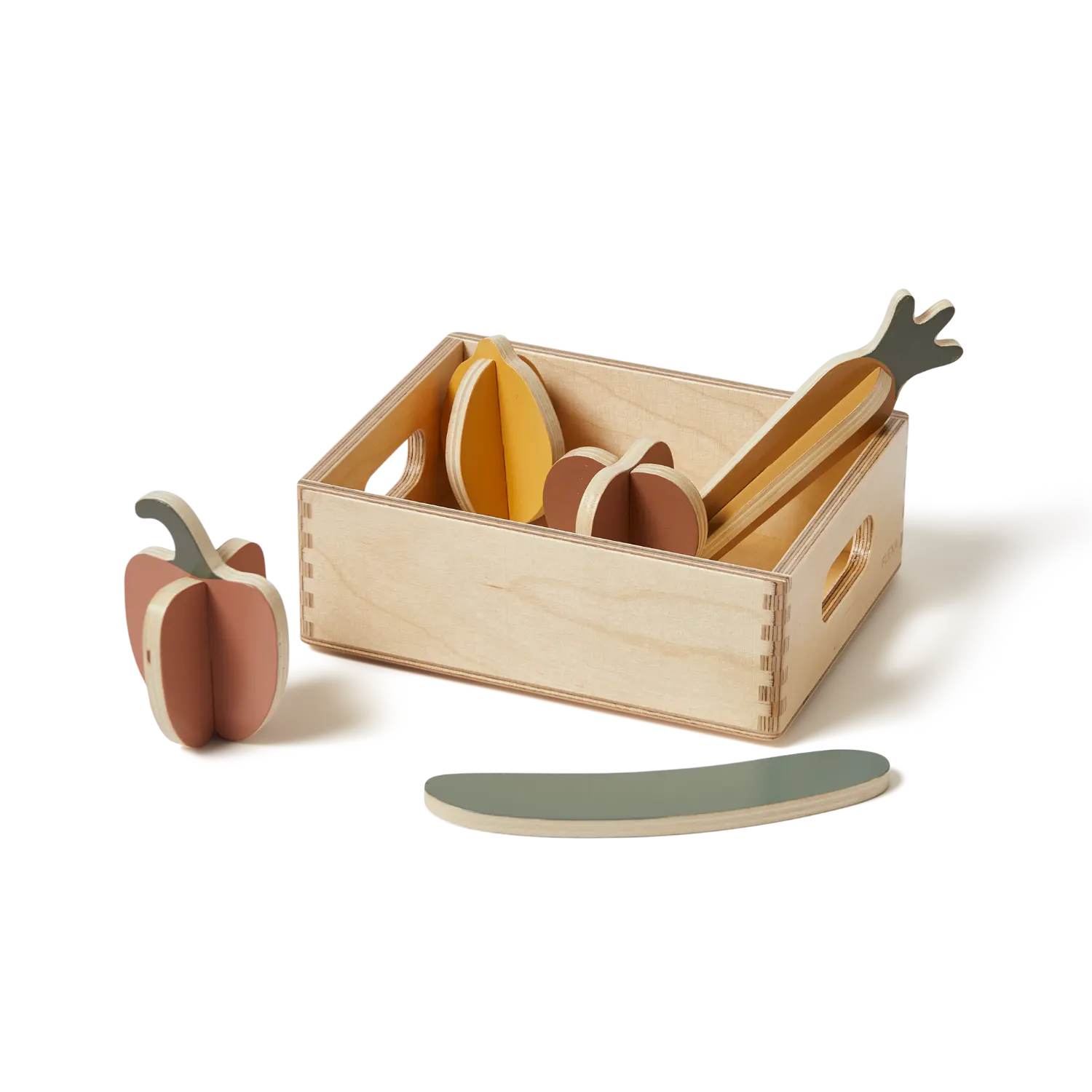 Vegetables, 5 pcs, Handpainted PLAY vegetables-multicolors-natural-wood  flexa-com.myshopify.com