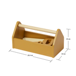 Toolbox, 4 pcs, Handpainted, Yellow PLAY toolbox-mustard-natural-wood  flexa-com.myshopify.com