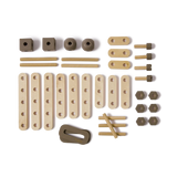Construction Set, 36 pcs, Handpainted, Brown PLAY construction-set-brown-natural-wood  flexa-com.myshopify.com