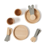 Tableware, 10 pcs, Handpainted, Green PLAY tableware-greenish-natural-wood  flexa-com.myshopify.com