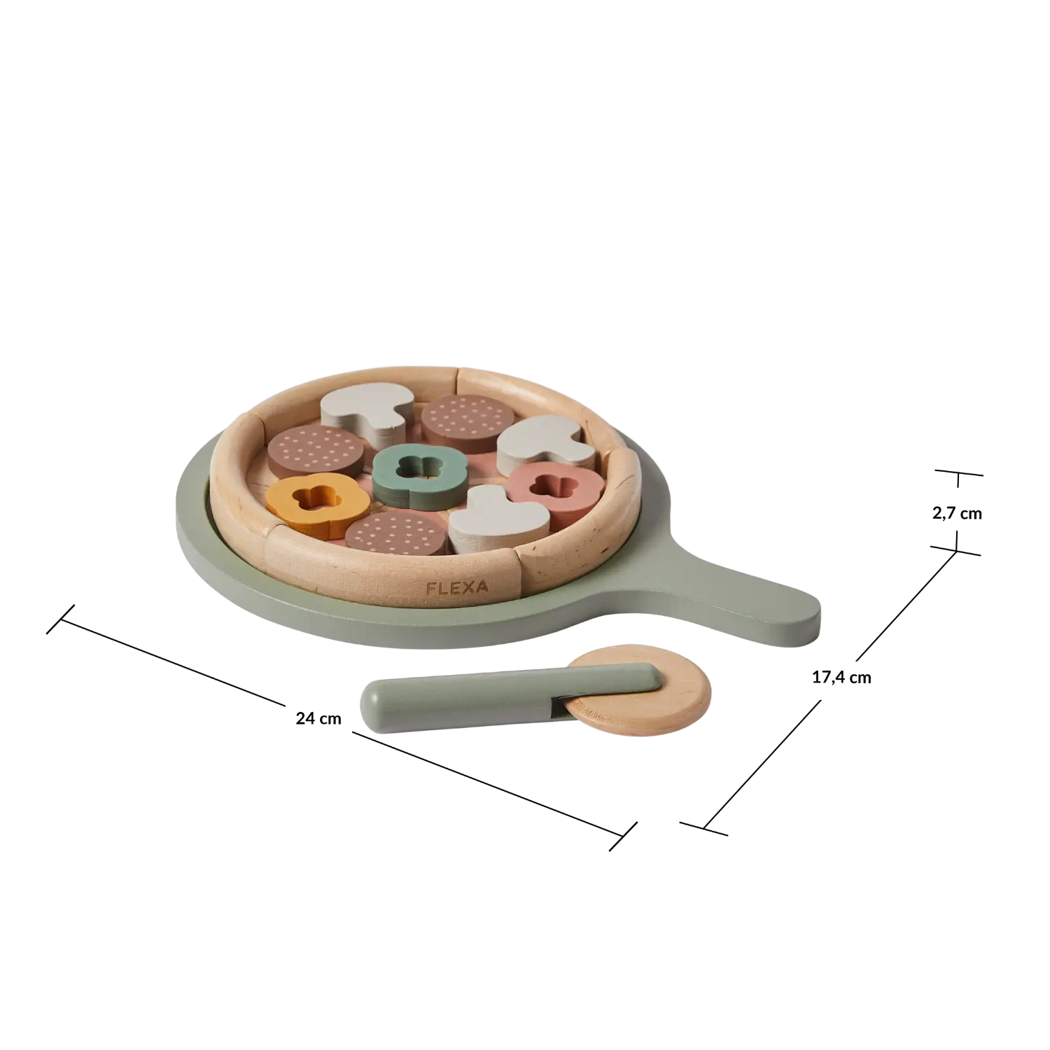 Pizza, 5 slices, Handpainted PLAY pizza-multicolors-natural-wood  flexa-com.myshopify.com