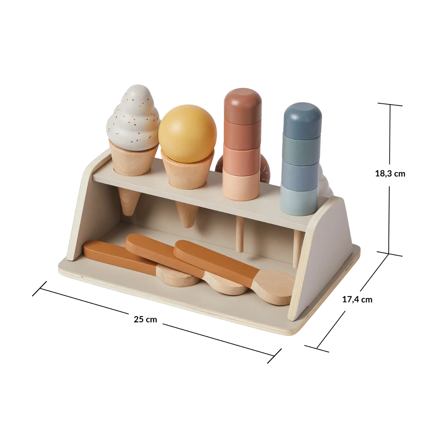 Ice Cream Set, 22 pcs, Handpainted PLAY ice-cream-set-multicolors-natural-wood  flexa-com.myshopify.com