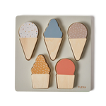 Ice Cream Puzzle, 5 pcs, Handpainted PLAY ice-cream-puzzle-multicolors-natural-wood  flexa-com.myshopify.com