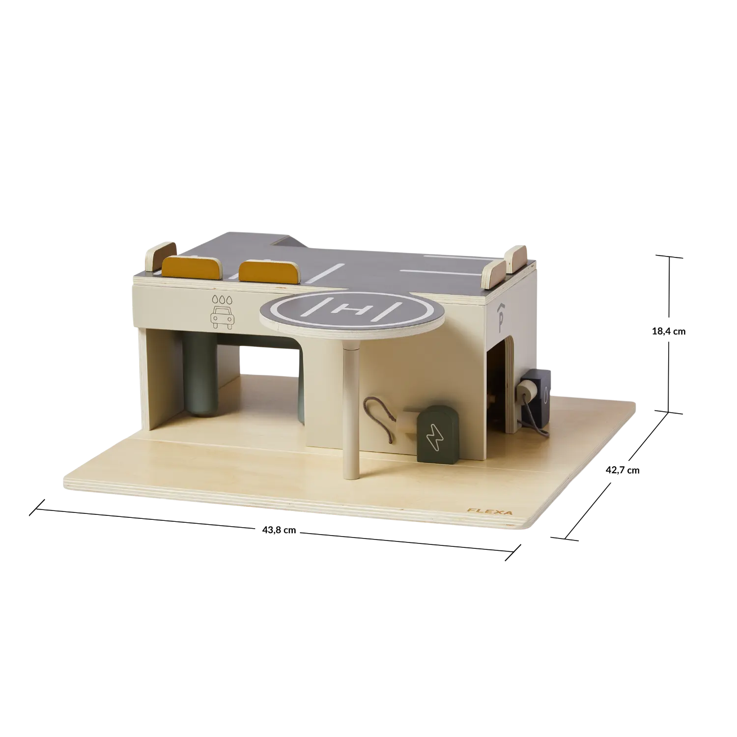 Wooden Parking Garage, Handpainted PLAY wooden-parking-garage-multicolors-natural-wood  flexa-com.myshopify.com