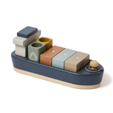 Container Ship, 1 ship & 5 containers, Handpainted PLAY container-ship-multicolors-natural-wood  flexa-com.myshopify.com