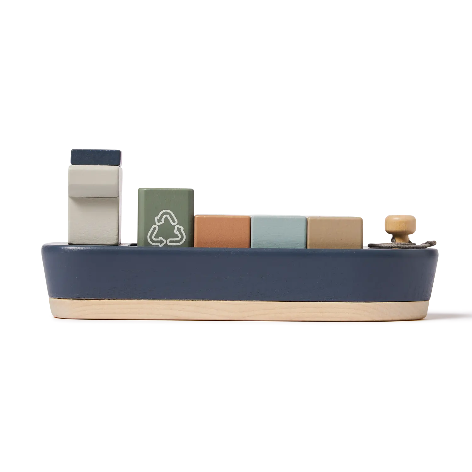 Container Ship, 1 ship & 5 containers, Handpainted PLAY container-ship-multicolors-natural-wood  flexa-com.myshopify.com