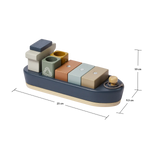Container Ship, 1 ship & 5 containers, Handpainted PLAY container-ship-multicolors-natural-wood  flexa-com.myshopify.com