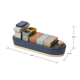 Container Ship, 1 ship & 5 containers, Handpainted PLAY container-ship-multicolors-natural-wood  flexa-com.myshopify.com
