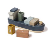 Container Ship, 1 ship & 5 containers, Handpainted PLAY container-ship-multicolors-natural-wood  flexa-com.myshopify.com