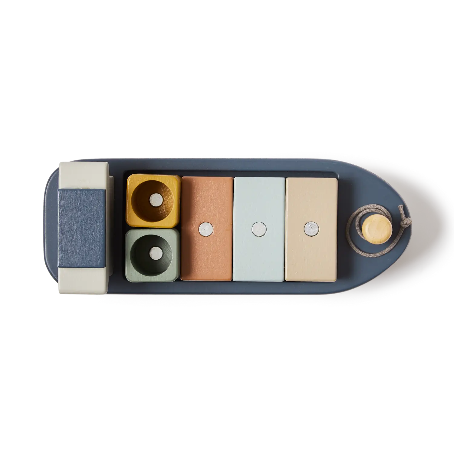 Container Ship, 1 ship & 5 containers, Handpainted PLAY container-ship-multicolors-natural-wood  flexa-com.myshopify.com