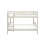 FLEXA CLASSIC white bunk bed, 90x200 cm, left ladder, safety rail, child-safe design in a kids’ bedroom setting.
