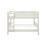 FLEXA CLASSIC white bunk bed, 90x200 cm, left ladder, safety rail, child-safe design in a kids’ bedroom setting.