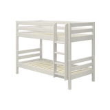 FLEXA WHITE bunk bed from CLASSIC collection in pine, 90x200 cm, ladder and safety rail visible in children’s room.