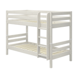 FLEXA white bunk bed ladder and legs, solid pine with anti-slip steps, shown in a children’s bedroom setting.