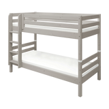 Bunk Bed 154 cm with Ladder and Safety Rail, 90x200 cm, Grey