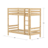 Bunk Bed with Straight Ladder and Safety Rails, 90x200 cm, Pine BUNKBED fr52-bunk-bed  flexa-com.myshopify.com