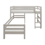 Bunk Bed 143 cm with Ladder and Safety Rail, 90x200 cm, Grey