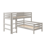 FLEXA grey high bed legs, GREY collection, sturdy child-safe design, shown on white background.