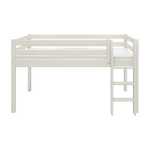 FLEXA-højseng fra CLASSIC-serien, hvid fyr, 90 x 200 cm, stige til højre, sikkerhedsgelænder, indretning til børneværelset.