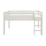 FLEXA-højseng fra CLASSIC-serien, hvid fyr, 90 x 200 cm, stige til højre, sikkerhedsgelænder, indretning til børneværelset.