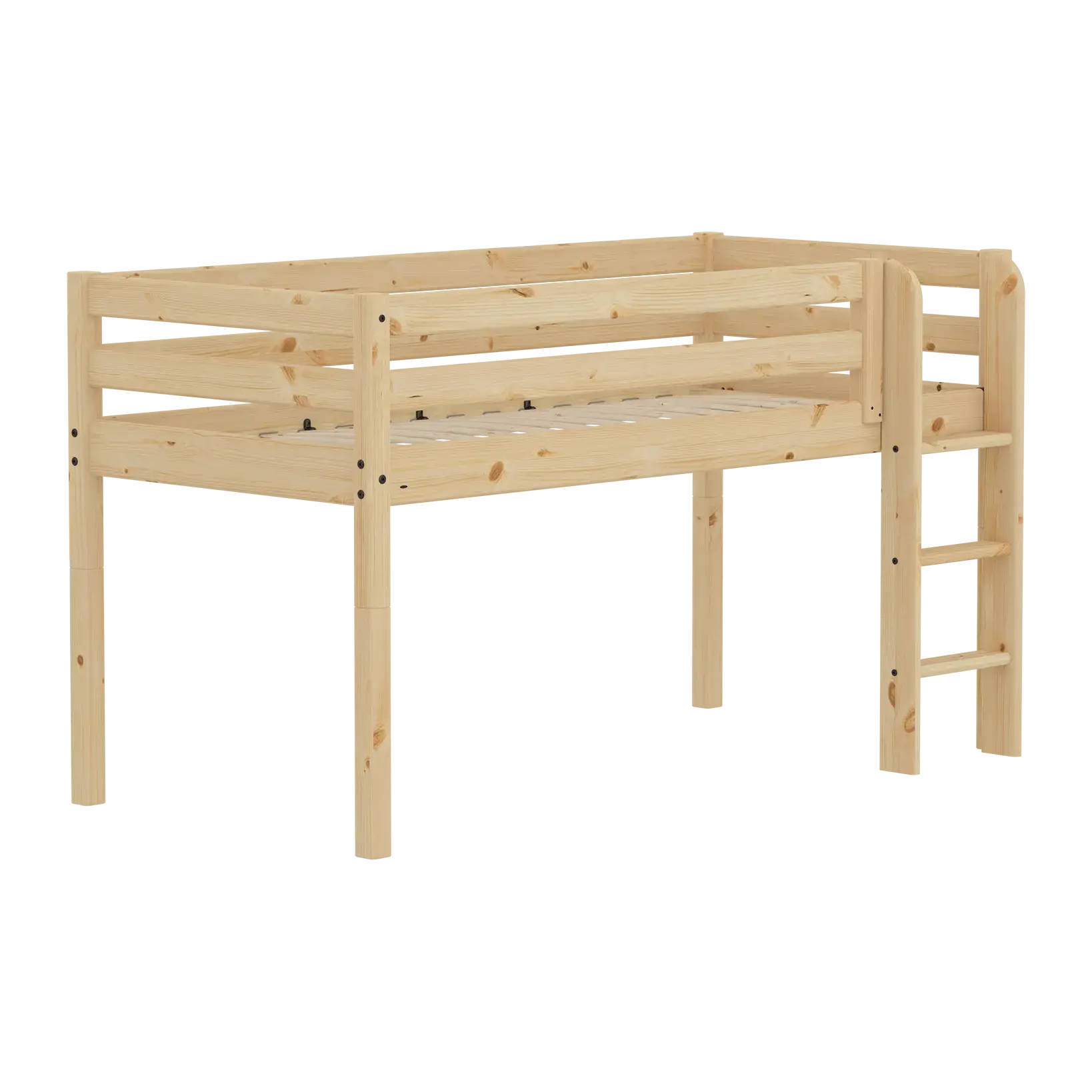 Mid-High Bed with Safety Rails, 90x200 cm, Pine MID_HIGH-BED fr51-mid-high-bed  flexa-com.myshopify.com
