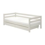 Enkeltseng med opbevaring, 90x200 cm, Hvid