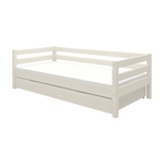 FLEXA-seng fra WHITE-kollektionen, enkeltseng 90 x 200 cm med synlig udtræksseng, børnesikre kanter, til børneværelset.